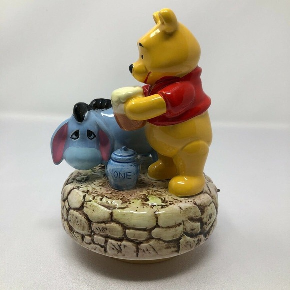 Winnie The Pooh Eeyore Schmid Ceramic Figure With Music Box Vintage Disney Works - Picture 7 of 12